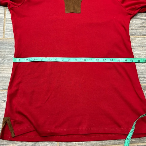 Great Piece!  Lauren Ralph Lauren 3/4 Sleeve Tunic w/faux suede trim! Medium - Picture 7 of 10